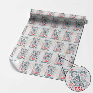 250 Years America Anniversary Statue of Liberty Wrapping Paper Roll The Summer USA Turned 250