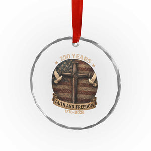 250 Years America Crystal Glass Ornament 250th Birthday 4th Of July Independence Day Faith Freedom TS10 Print Your Wear