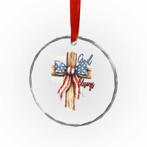 250 Years America Crystal Glass Ornament Coquette Bow Cross American 4th Of July 250th Anniversary TS10 Transparent Glass 3'' Circle Print Your Wear