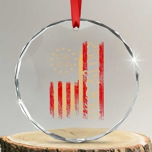 250 Years America Flag Crystal Glass Ornament 250th Anniversary USA TS10 Transparent Glass 3'' Circle Print Your Wear