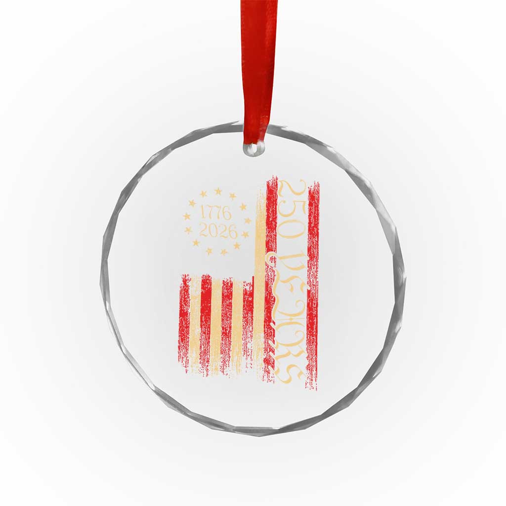 250 Years America Flag Crystal Glass Ornament 250th Anniversary USA TS10 Transparent Glass 3'' Circle Print Your Wear
