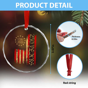 250 Years America Flag Crystal Glass Ornament 250th Anniversary USA TS10 Print Your Wear
