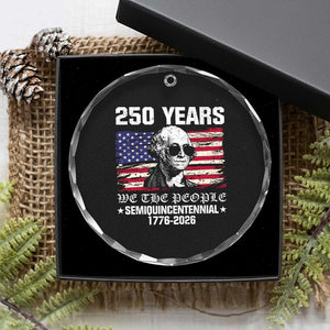 250 Years America Flag Crystal Glass Ornament George Washington 1776 2026 USA 250th Anniversary Patriotic TS10 Print Your Wear
