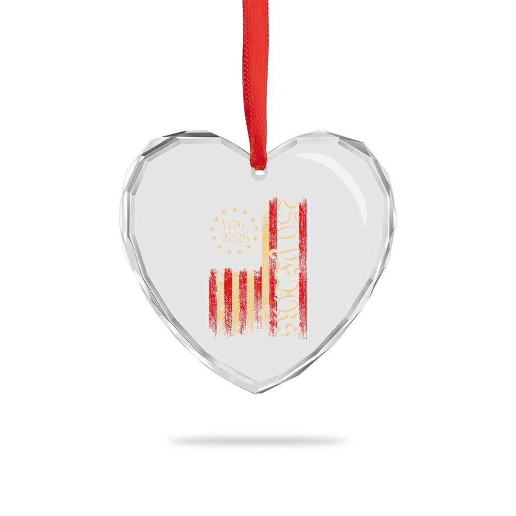 250 Years America Flag Heart Crystal Glass Ornament 250th Anniversary USA TS10 Print Your Wear