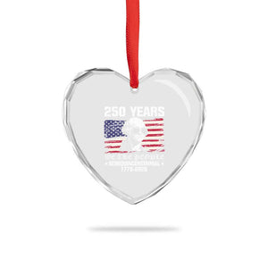 250 Years America Flag Heart Crystal Glass Ornament George Washington 1776 2026 USA 250th Anniversary Patriotic TS10 Print Your Wear