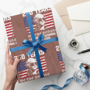 250 Years America Flag Wrapping Paper Roll George Washington 1776 2026 USA 250th Anniversary Patriotic TS10 Mocha Print Your Wear
