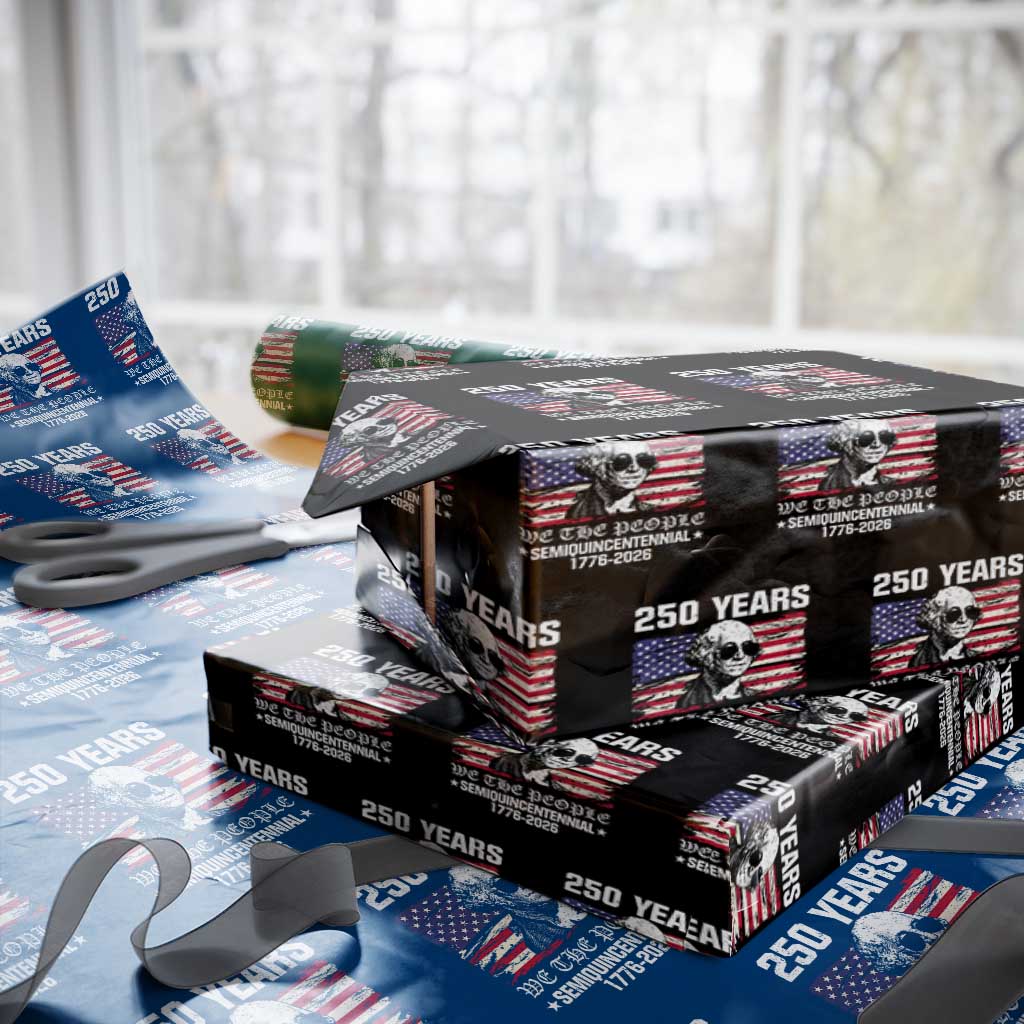 250 Years America Flag Wrapping Paper Roll George Washington 1776 2026 USA 250th Anniversary Patriotic TS10 Black Print Your Wear