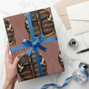 250 Years America Wrapping Paper Roll 250th Birthday 4th Of July Independence Day Faith Freedom TS10 Mocha Print Your Wear