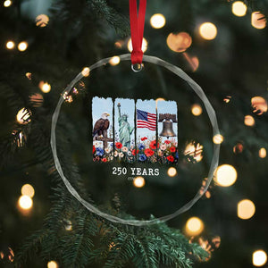 250 Years American 1776 2026 Crystal Glass Ornament 250th 4th July Independence Day Eagle Statue of Liberty Flag TS10 Print Your Wear