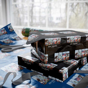 250 Years American 1776 2026 Wrapping Paper Roll 250th 4th July Independence Day Eagle Statue of Liberty Flag