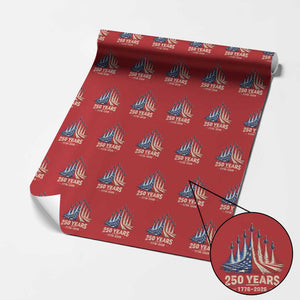 250 Years American 1776 2026 Wrapping Paper Roll USA 250th Anniversary 4th of July US Flag Jets TS11 Red Print Your Wear