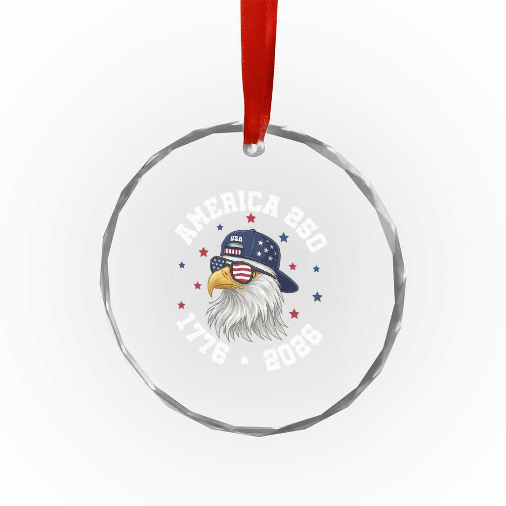 250 Years American Anniversary Crystal Glass Ornament Patriotic Bald Eagle Fourth of July TS14 Print Your Wear