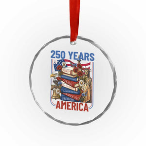 250 Years American Anniversary Crystal Glass Ornament Patriotic Book Reader 4th of July TS14 Print Your Wear