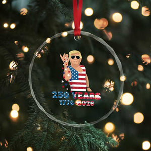 250 Years American Anniversary Crystal Glass Ornament Patriotic Trump 4th of July TS14 Print Your Wear