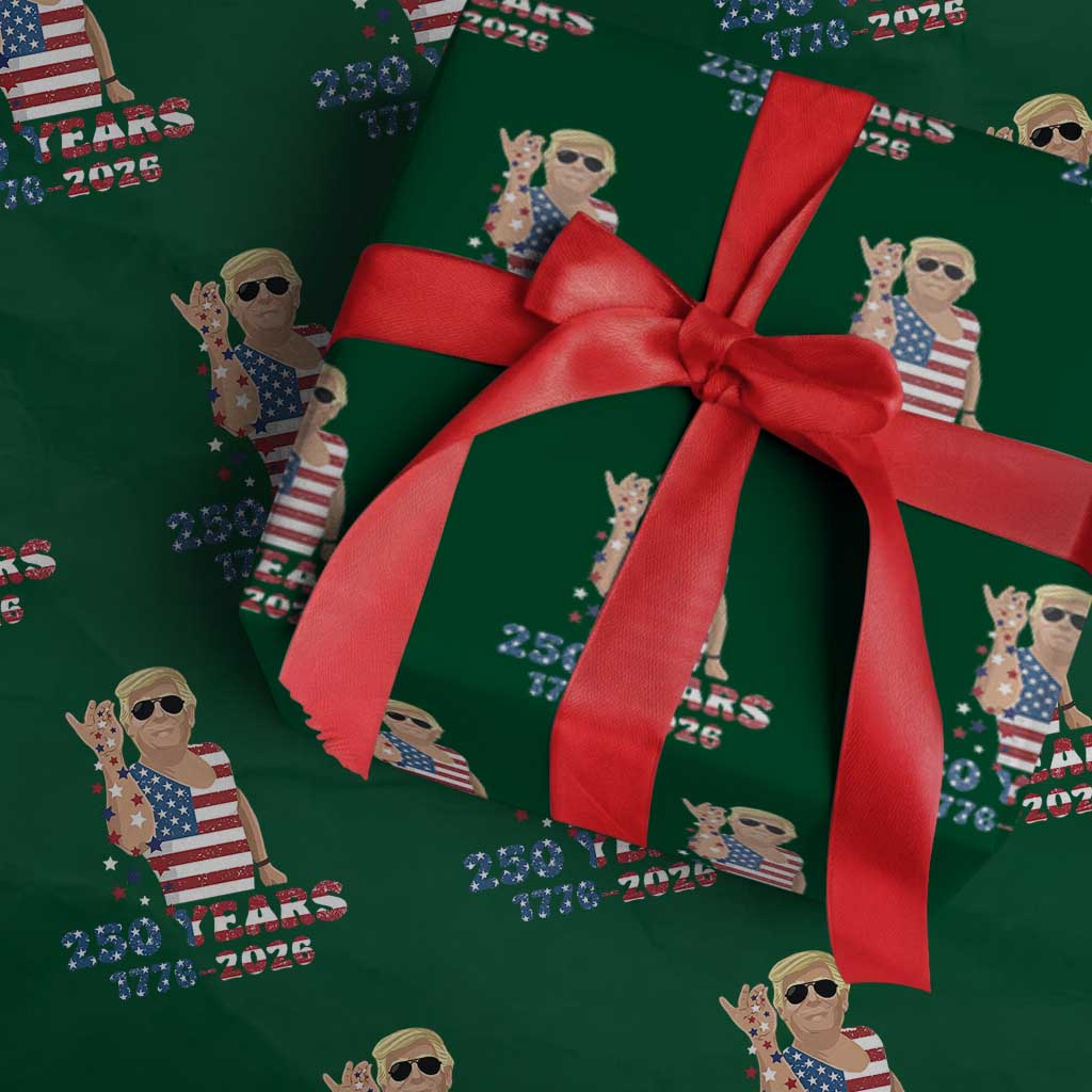 250 Years American Anniversary Wrapping Paper Roll Patriotic Trump 4th of July TS14 Green Print Your Wear
