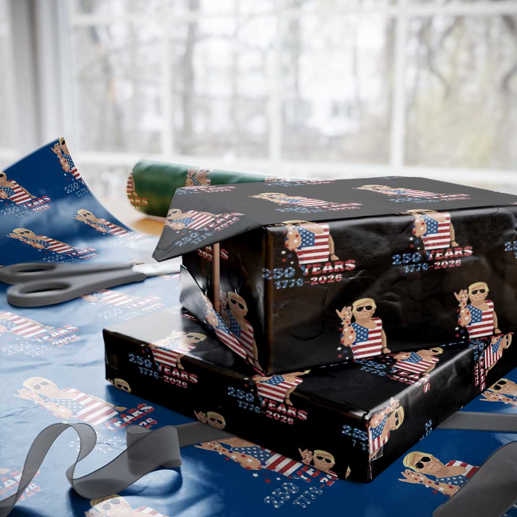 250 Years American Anniversary Wrapping Paper Roll Patriotic Trump 4th of July TS14 Black Print Your Wear