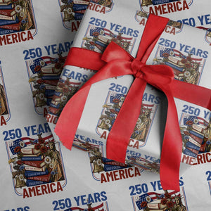 250 Years American Anniversary Wrapping Paper Roll Patriotic Book Reader 4th of July TS14 White Print Your Wear