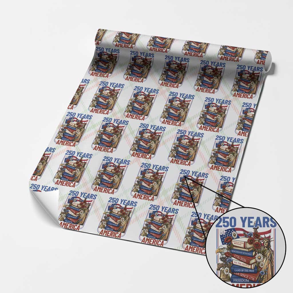 250 Years American Anniversary Wrapping Paper Roll Patriotic Book Reader 4th of July TS14 Christmas Plaid Print Your Wear