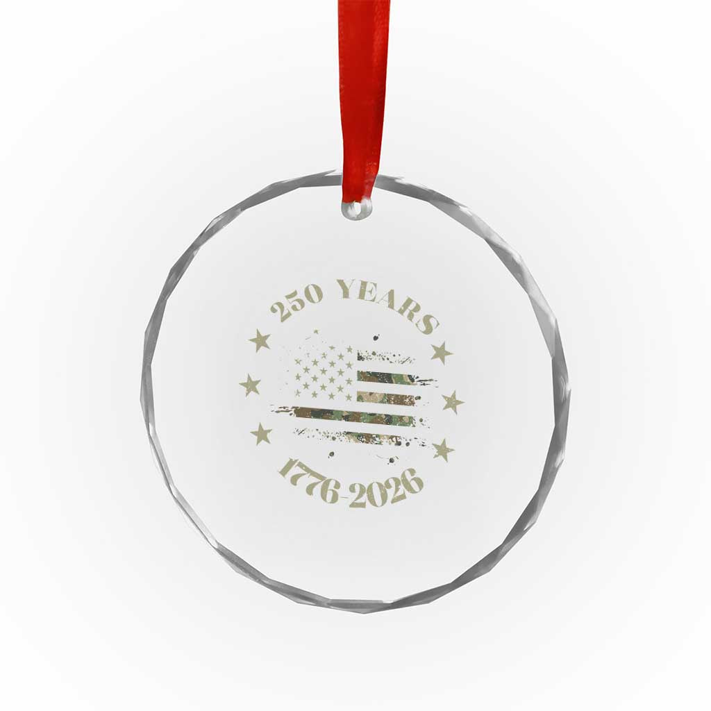 250 Years Anniversary Crystal Glass Ornament Camo American Flag Independence Day TS14 Print Your Wear