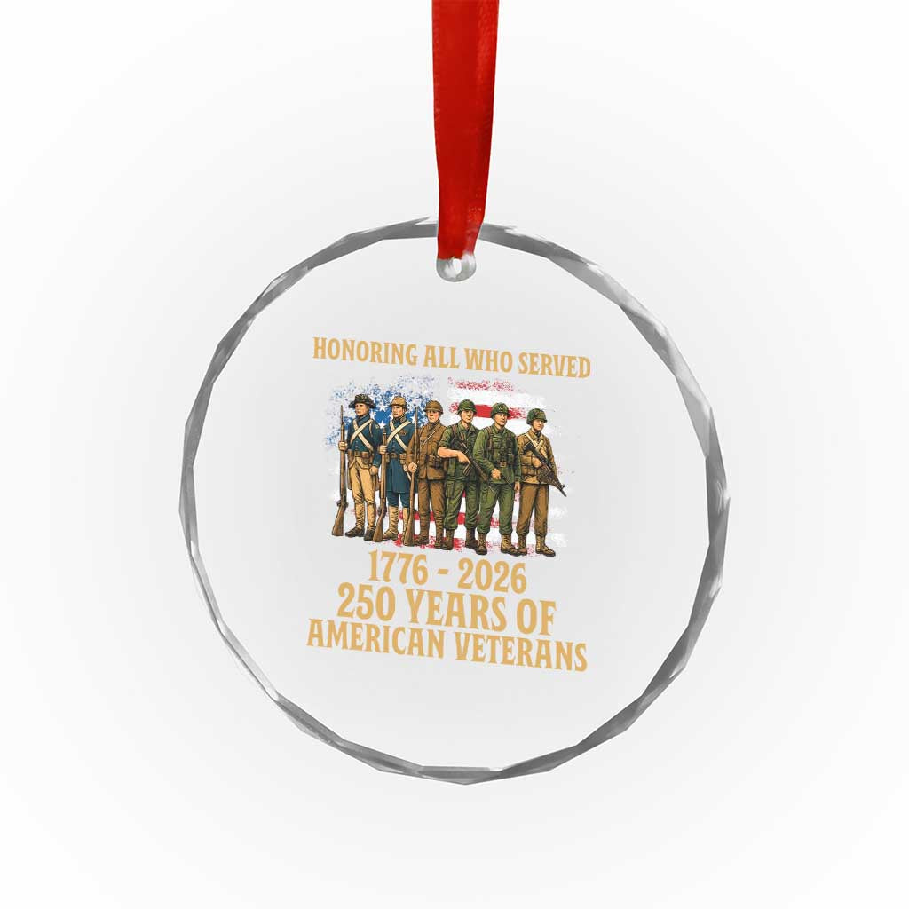 250 Years Anniversary Crystal Glass Ornament Patriotic USA Army Us Military TS14 Print Your Wear