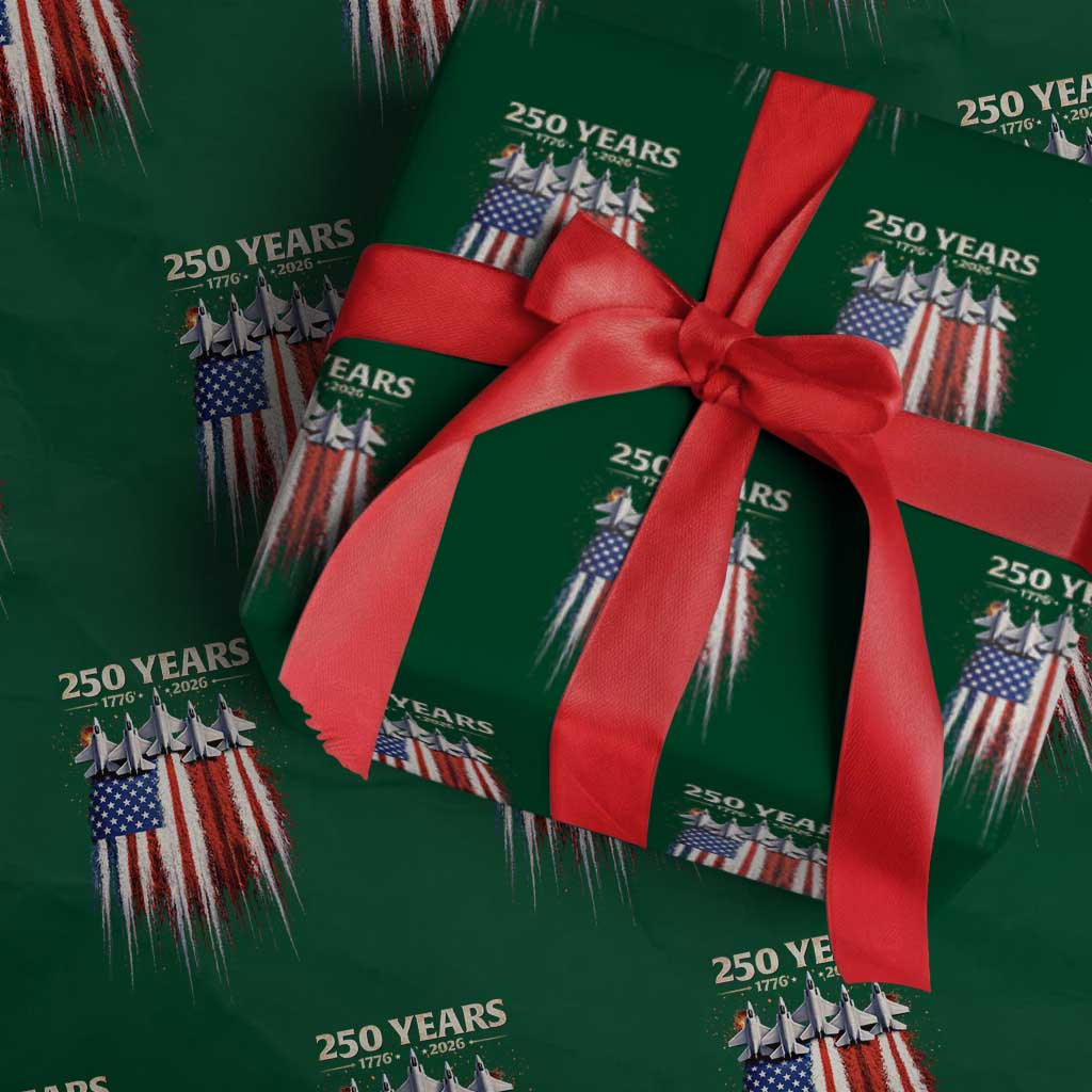 250 Years Anniversary Wrapping Paper Roll Usa American Flag 1776 2026 Patriotic Independence Day 4th July TS10 Green Print Your Wear