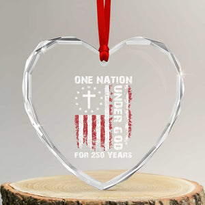 250 Years Anniversary Heart Crystal Glass Ornament 250th Independence Day Freedom One Nation Under God US Flag TS10 Transparent Glass 3'' Heart Print Your Wear