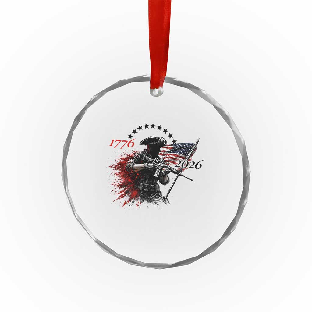 250 Years Anniversary Yankee Spirit Crystal Glass Ornament 1776 2026 Patriotic Tactical Minuteman Independence Day 4th July US Flag TS10 Print Your Wear