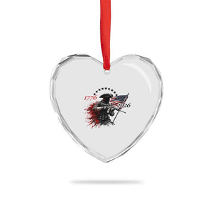 250 Years Anniversary Yankee Spirit Heart Crystal Glass Ornament 1776 2026 Patriotic Tactical Minuteman Independence Day 4th July US Flag TS10 Print Your Wear