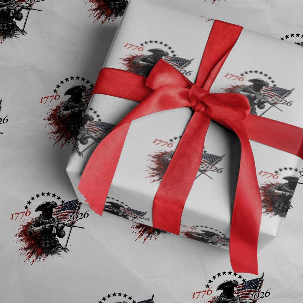 250 Years Anniversary Yankee Spirit Wrapping Paper Roll 1776 2026 Patriotic Tactical Minuteman Independence Day 4th July US Flag TS10 White Print Your Wear