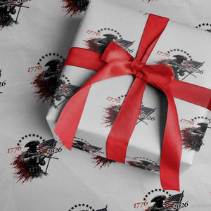 250 Years Anniversary Yankee Spirit Wrapping Paper Roll 1776 2026 Patriotic Tactical Minuteman Independence Day 4th July US Flag TS10 White Print Your Wear