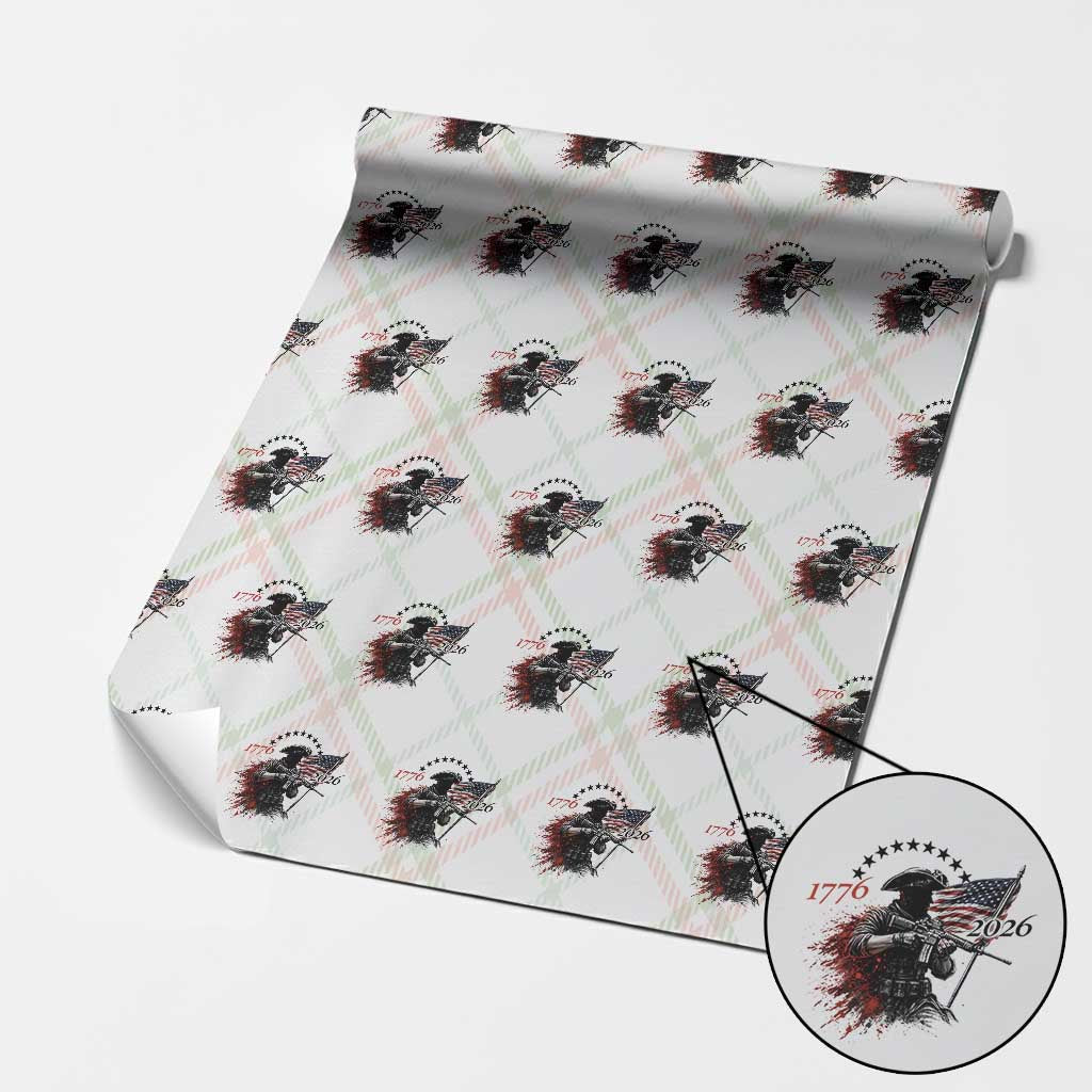 250 Years Anniversary Yankee Spirit Wrapping Paper Roll 1776 2026 Patriotic Tactical Minuteman Independence Day 4th July US Flag TS10 Christmas Plaid Print Your Wear