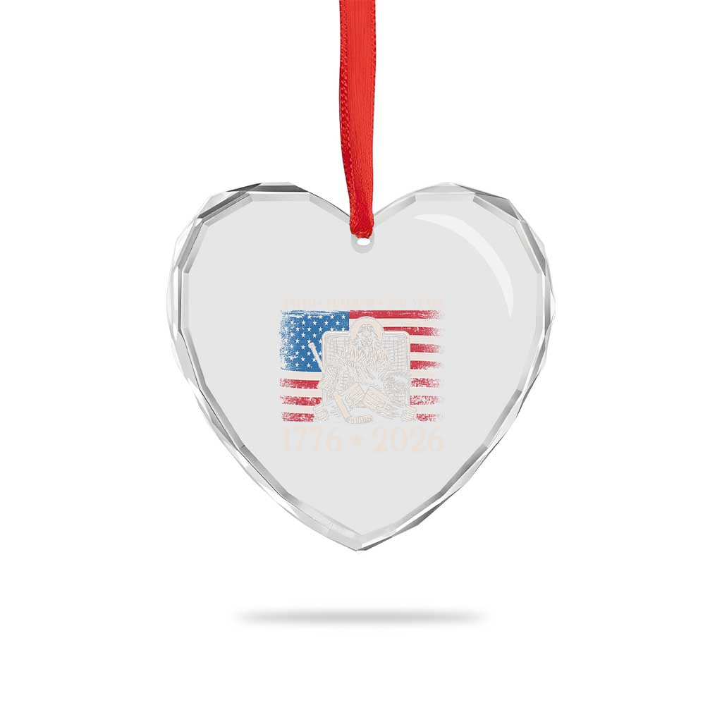 250 Years Faith and Freedom Christian Heart Crystal Glass Ornament Jesus Hockey Player 4th of July American Flag TS14 Print Your Wear