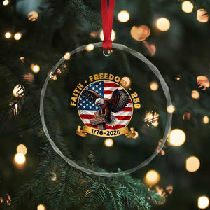 250 Years Faith And Freedom Crystal Glass Ornament Patriotic Eagle Cross American Pride Gift TS12 Print Your Wear