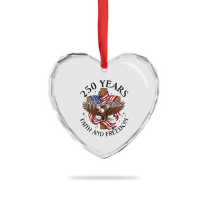 250 Years Faith And Freedom Heart Crystal Glass Ornament Patriotic Christian Eagle TS12 Print Your Wear