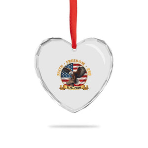250 Years Faith And Freedom Heart Crystal Glass Ornament Patriotic Eagle Cross American Pride Gift TS12 Print Your Wear