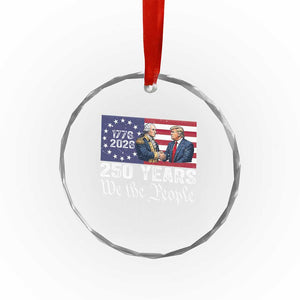 250 Years George Washington and Trump Handshake Patriotic Crystal Glass Ornament We The People 1776-2026 Founding Fathers Legacy TS02 Print Your Wear