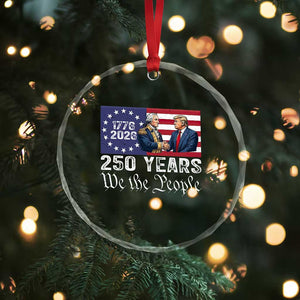 250 Years George Washington and Trump Handshake Patriotic Crystal Glass Ornament We The People 1776-2026 Founding Fathers Legacy TS02 Print Your Wear