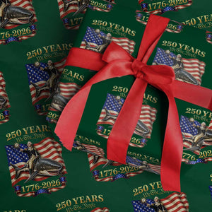 250 Years George Washington Riding Shark Wrapping Paper Roll Funny July 4th American Flag 1776 2026 TS11 Green Print Your Wear