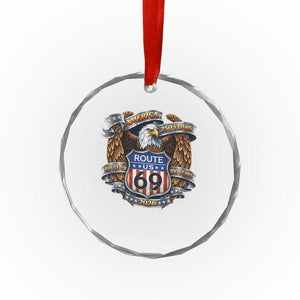 250 Years Of America 100 Years Of Route 69 Crystal Glass Ornament Bald Eagle Vintage American Flag TS11 Print Your Wear
