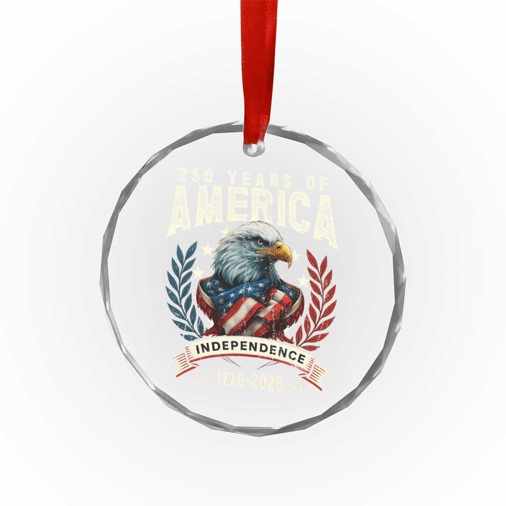 250 Years Of America Crystal Glass Ornament 250th American Anniversary Independence Bald Eagle TS11 Print Your Wear