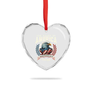 250 Years Of America Heart Crystal Glass Ornament 250th American Anniversary Independence Bald Eagle TS11 Print Your Wear