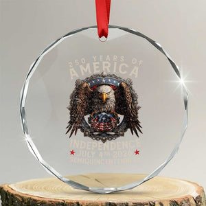250 years Of America Independence Crystal Glass Ornament 250th American Anniversary Bald Eagle TS11 Transparent Glass 3'' Circle Print Your Wear