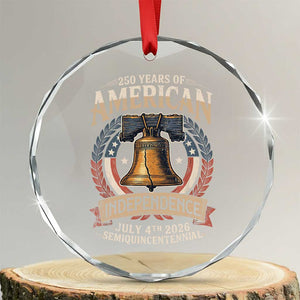 250 years Of America Independence Crystal Glass Ornament 250th American Anniversary Liberty Bell TS11 Transparent Glass 3'' Circle Print Your Wear