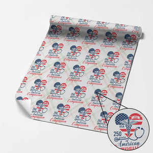250 Years of American Compassion Wrapping Paper Roll Patriotic Medical Worker TS02 Christmas Plaid Print Your Wear