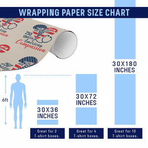 250 Years of American Compassion Wrapping Paper Roll Patriotic Medical Worker TS02 Print Your Wear