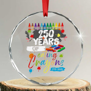250 Years Of Eating Crayons Crystal Glass Ornament Marine Veteran 250th Anniversary TS10 Transparent Glass 3'' Circle Print Your Wear