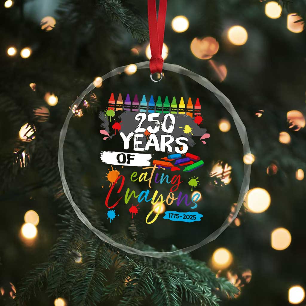 250 Years Of Eating Crayons Crystal Glass Ornament Marine Veteran 250th Anniversary TS10 Print Your Wear