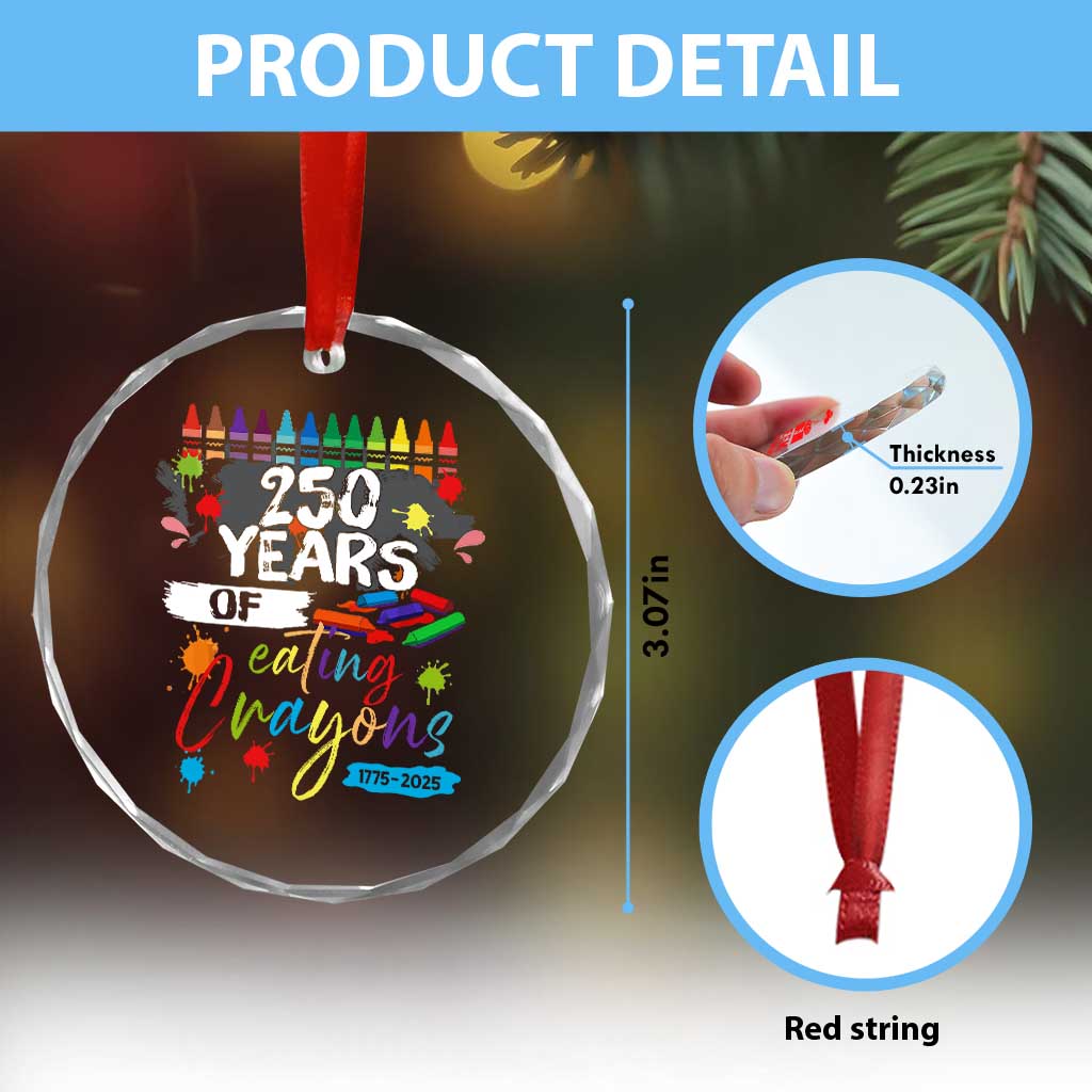 250 Years Of Eating Crayons Crystal Glass Ornament Marine Veteran 250th Anniversary TS10 Print Your Wear