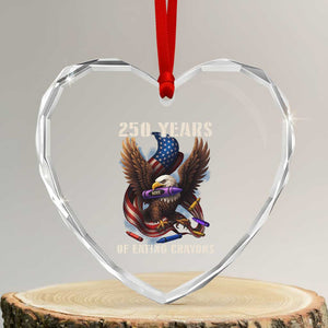 250 Years Of Eating Crayons Heart Crystal Glass Ornament Funny Eagle 250th Anniversary Veterans Gifts TS10 Transparent Glass 3'' Heart Print Your Wear