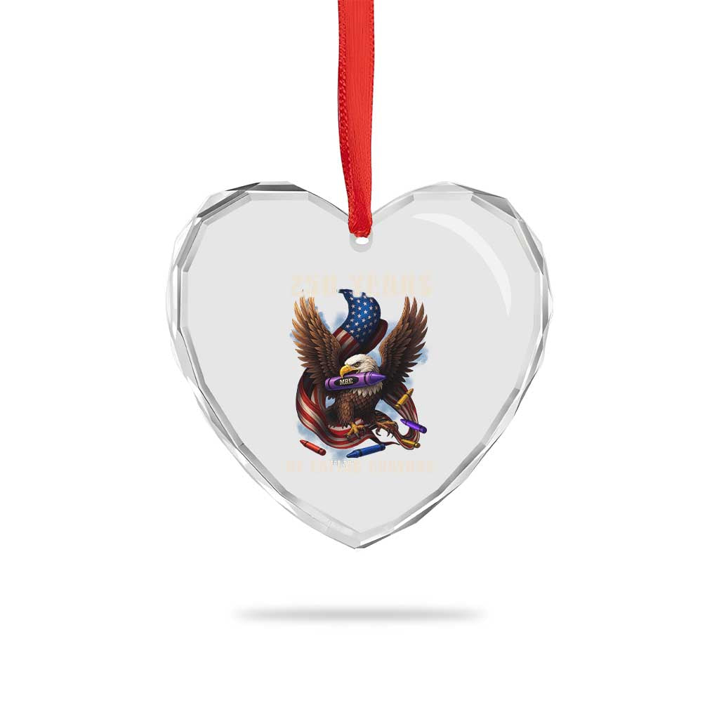 250 Years Of Eating Crayons Heart Crystal Glass Ornament Funny Eagle 250th Anniversary Veterans Gifts TS10 Print Your Wear
